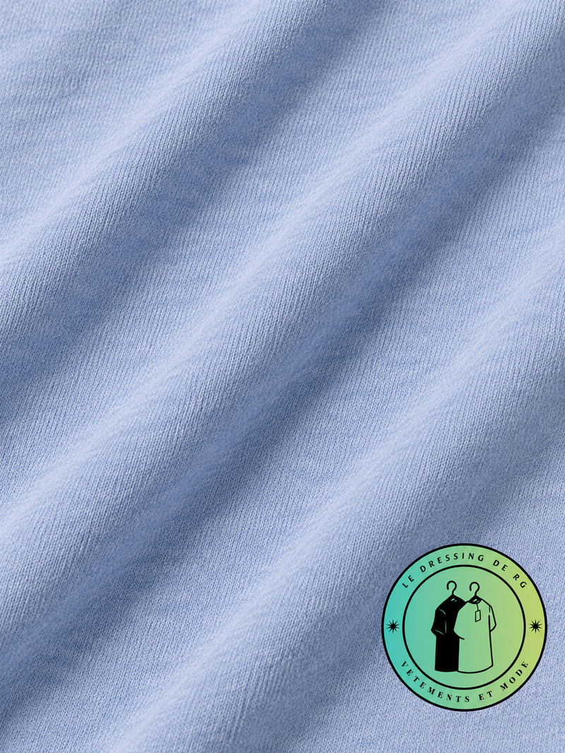 T-shirt Custom Slim Fit en coton doux Bleu Chiné