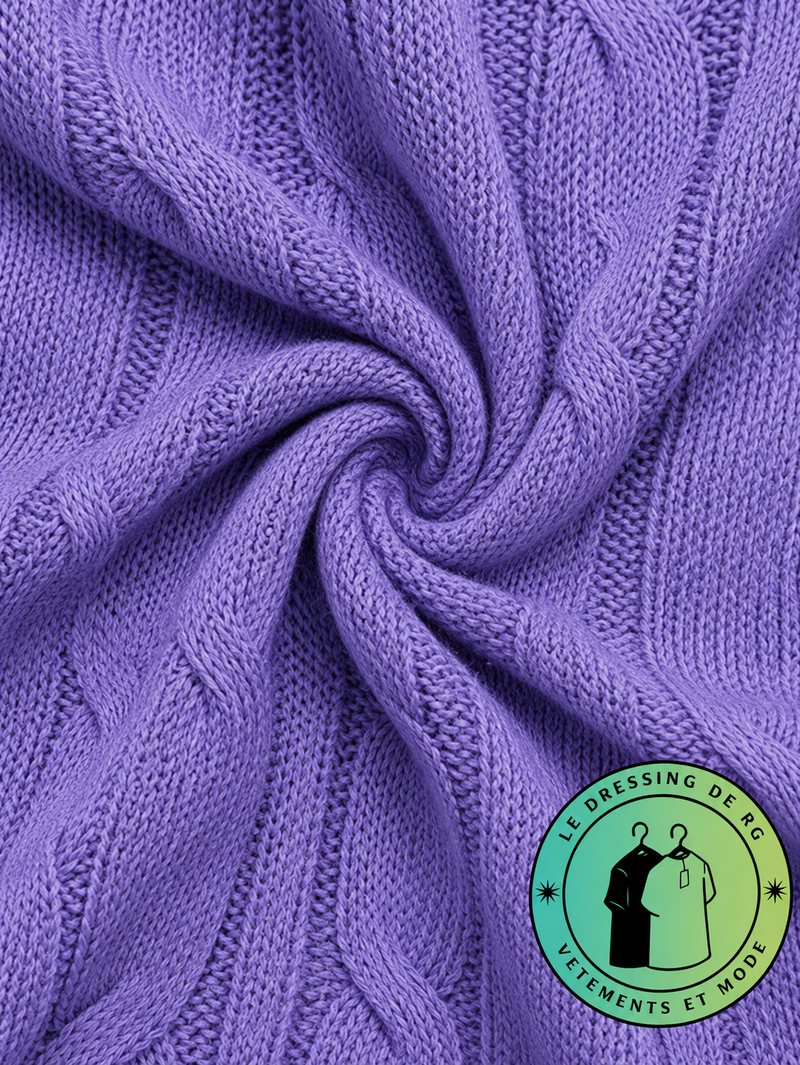 Polo Ralph Lauren   Pull pour homme en coton méché torsadé – Violet