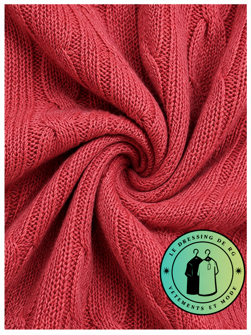 Polo Ralph Lauren   Pull pour homme en coton méché torsadé – Rose Fraise