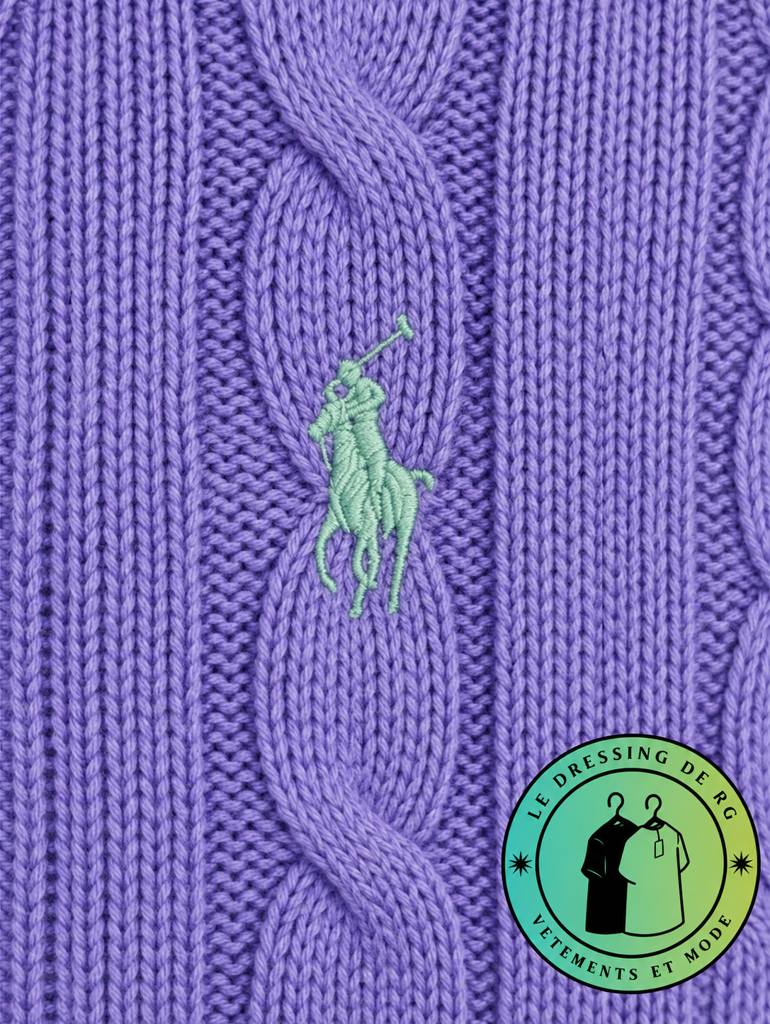 Polo Ralph Lauren   Pull pour homme en coton méché torsadé – Violet