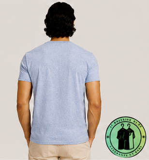 T-shirt Custom Slim Fit en coton doux Bleu Chiné