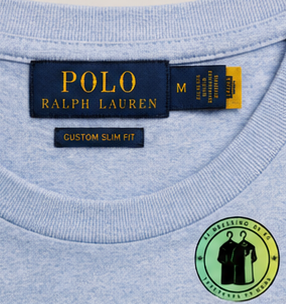 T-shirt Custom Slim Fit en coton doux Bleu Chiné