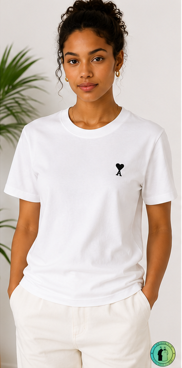 T-shirt en coton Ami de Cœur Blanc Cœur Noir