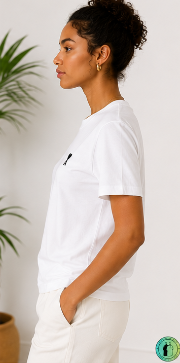 T-shirt en coton Ami de Cœur Blanc Cœur Noir