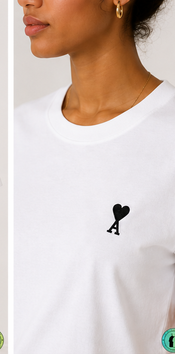 T-shirt en coton Ami de Cœur Blanc Cœur Noir